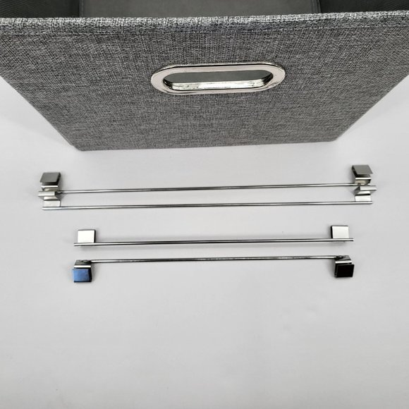 Collapsible File Storage Box w Lid Linen Filing Storage Organizer with Rail New - Picture 6 of 8